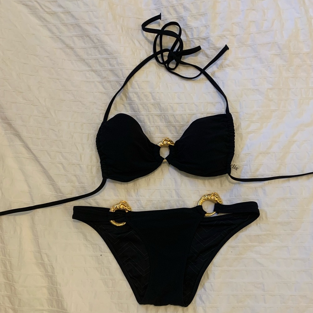 Charlie by Matthew Zink Goldie Halter Bikini/NWOT